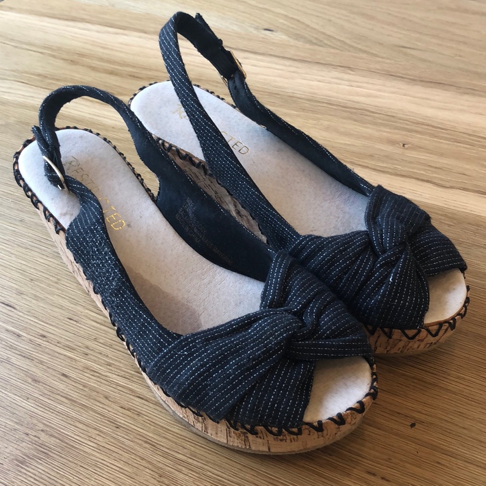 Restricted Black & White Cork Platforms